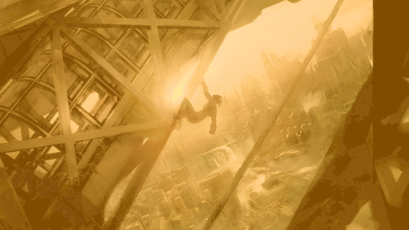 Мутант в постапокалиптическом городе обои