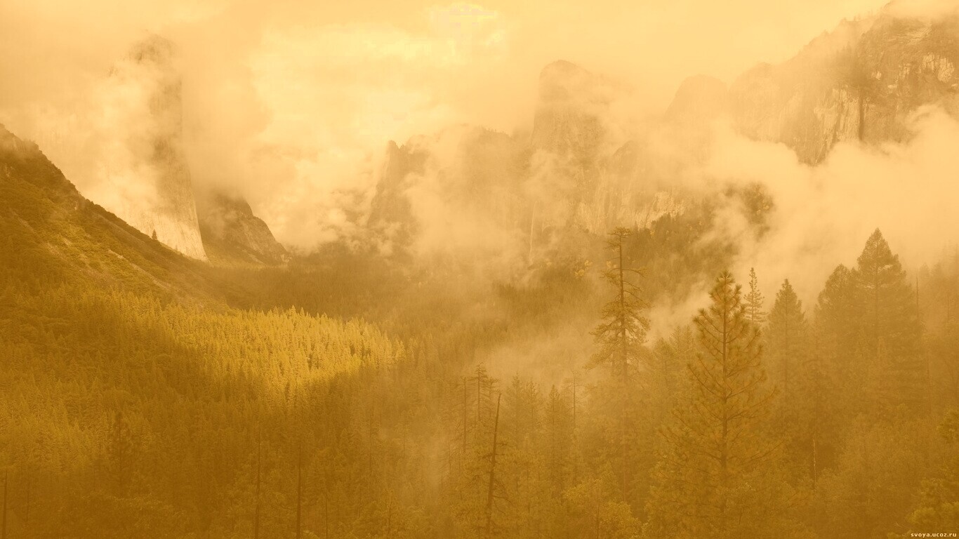 Туман в горах обои