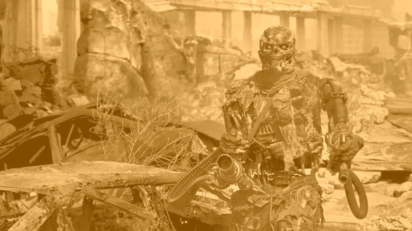 Терминатор на развалинах обои