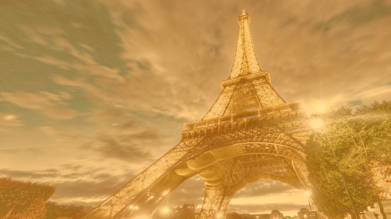 Вид снизу на Эйфелеву башню обои