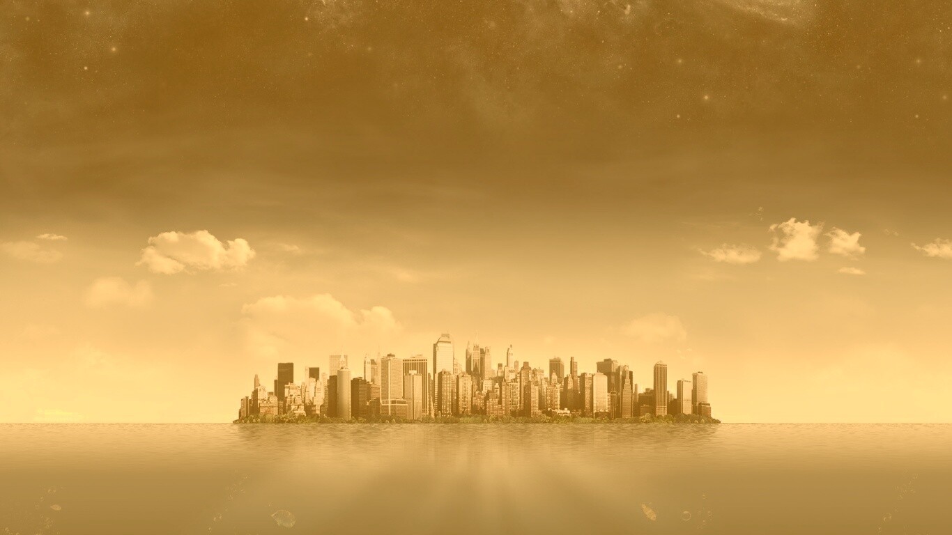 Город на острове обои