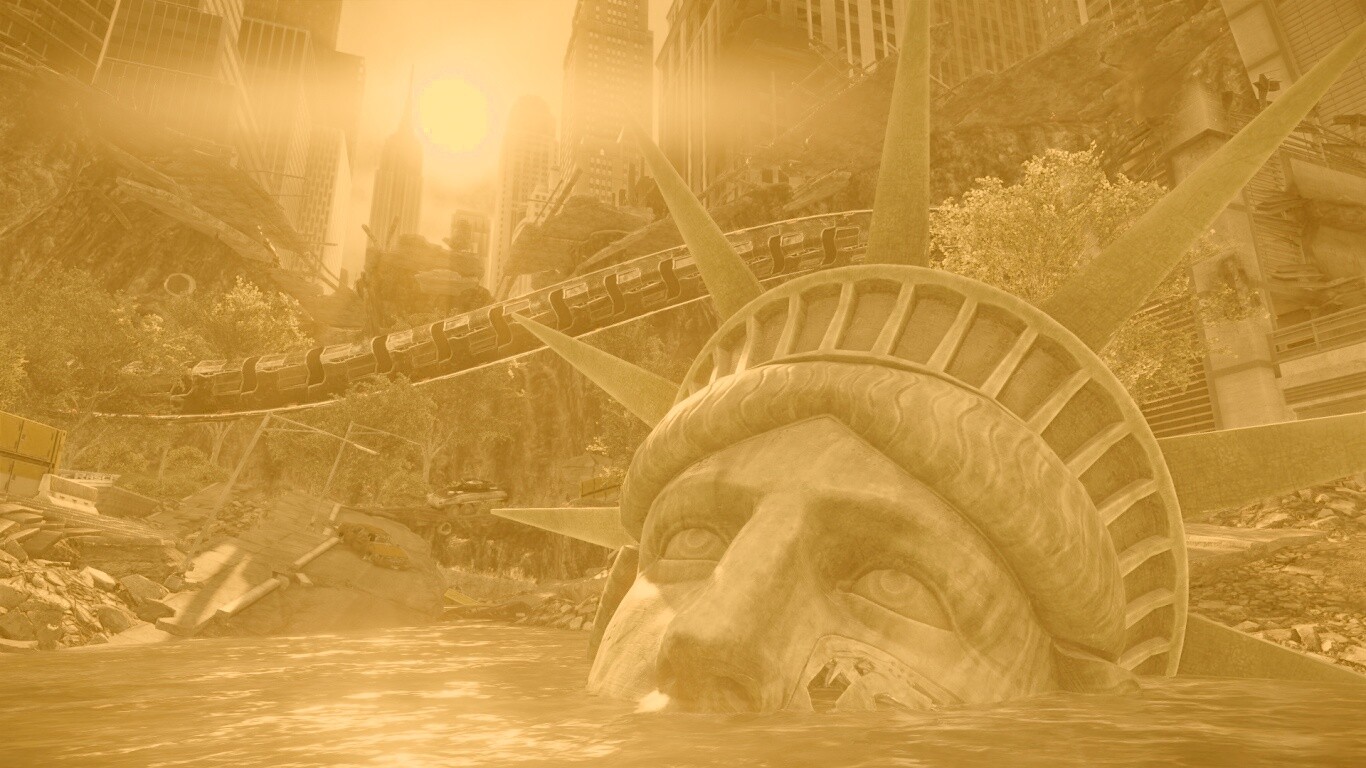 Руины статуи свободы в Crysis обои