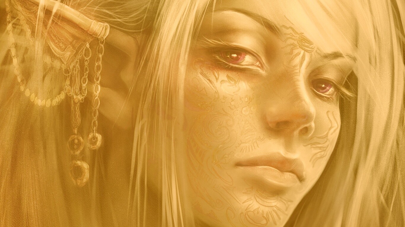Молодая светлая эльфийка обои