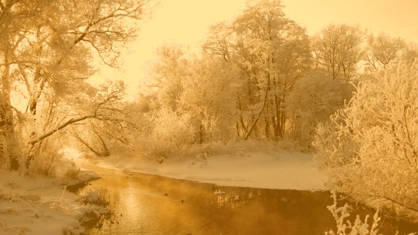 Зимняя река обои