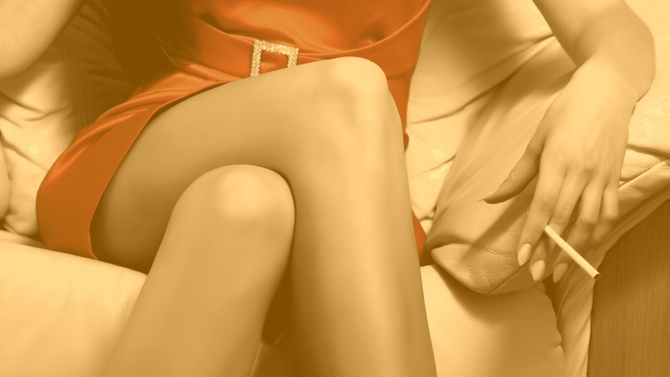 Ножки, платье и сигарета обои