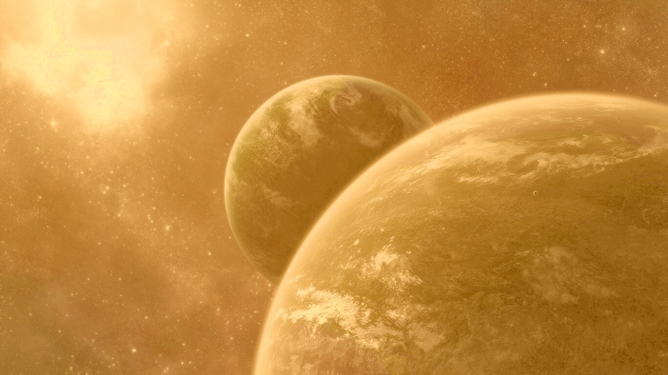 Две планеты в космосе обои