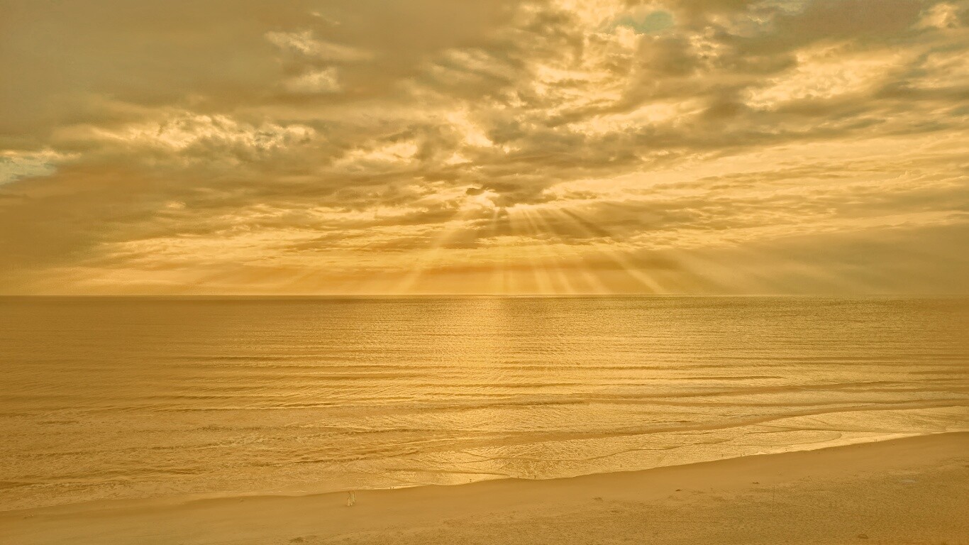 Красивый закатный берег обои