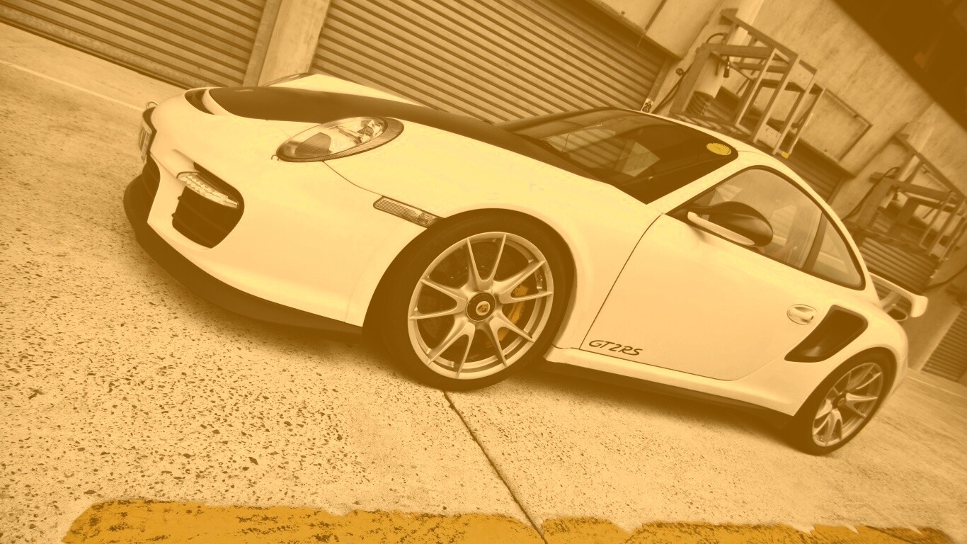 Белый порше обои