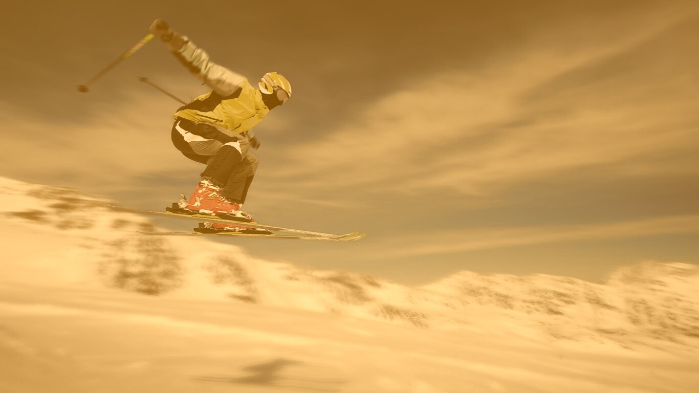 Лыжник в прыжке обои