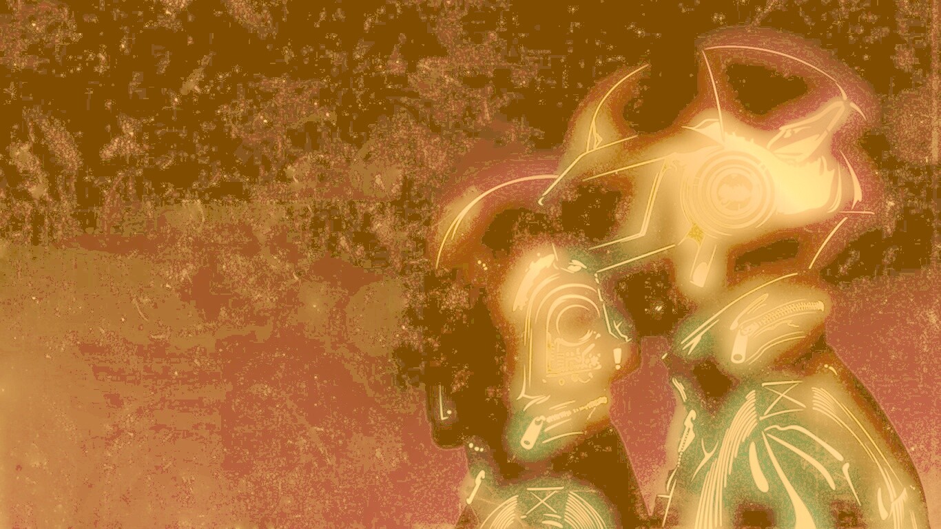 Яркий скетч Daft Punk обои