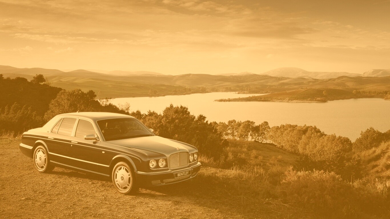 Бентли у озера обои