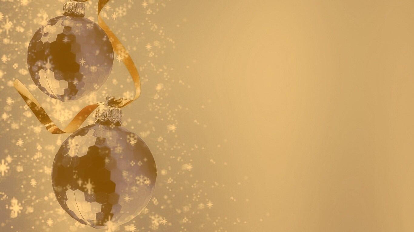 Синие новогодние шары обои