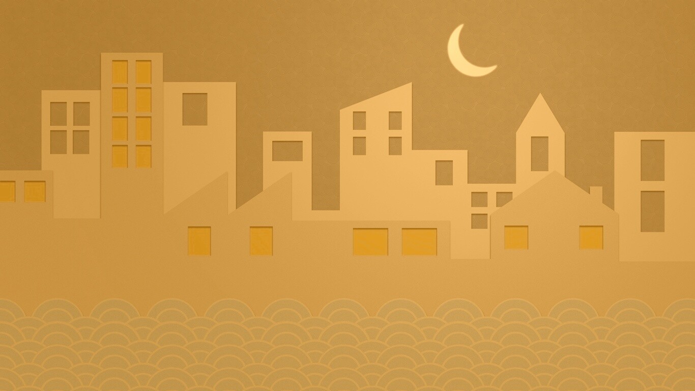 Ночной город на реке обои