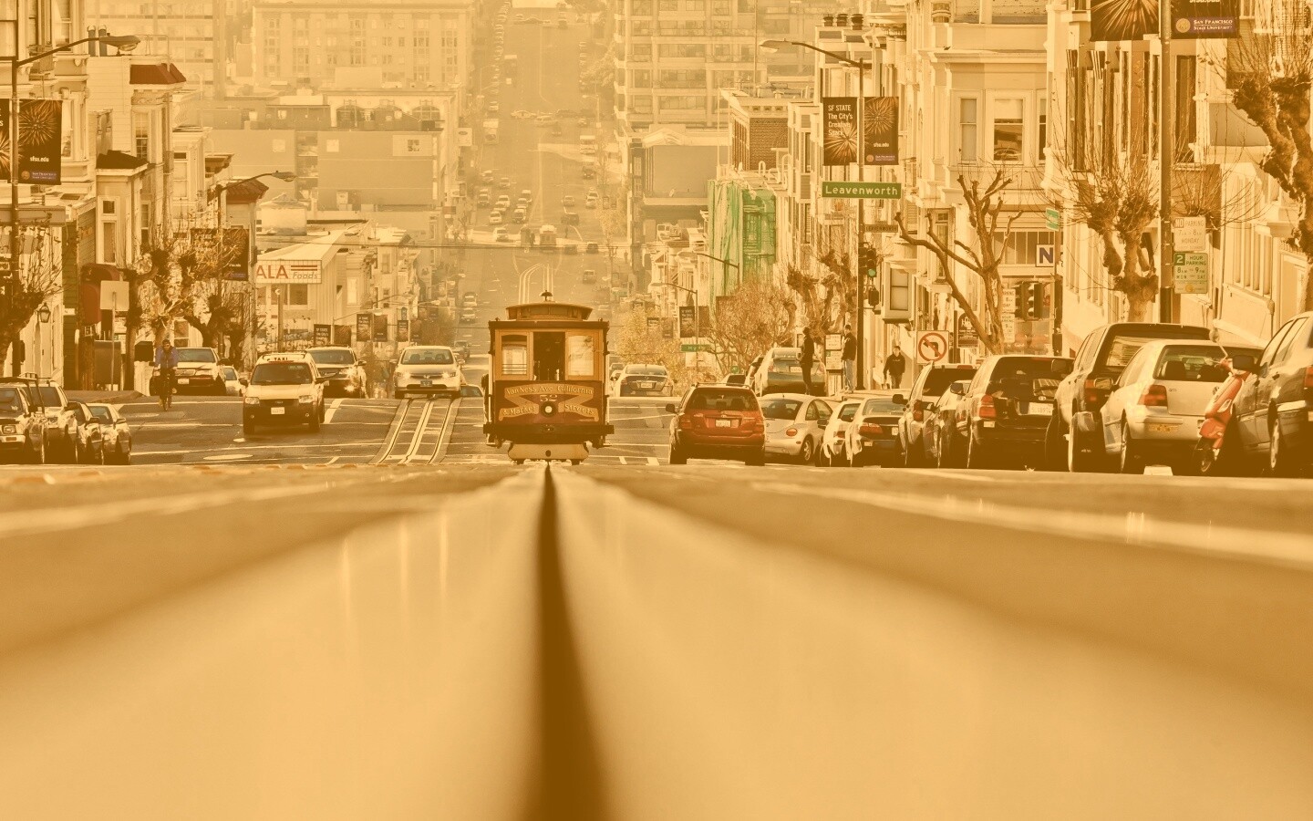 Утро в городе обои