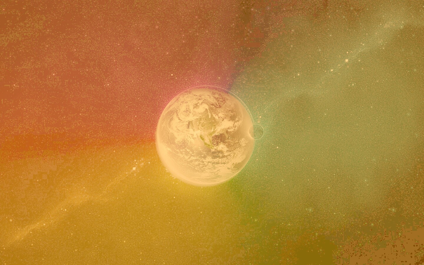 Земля в радужном ореоле обои