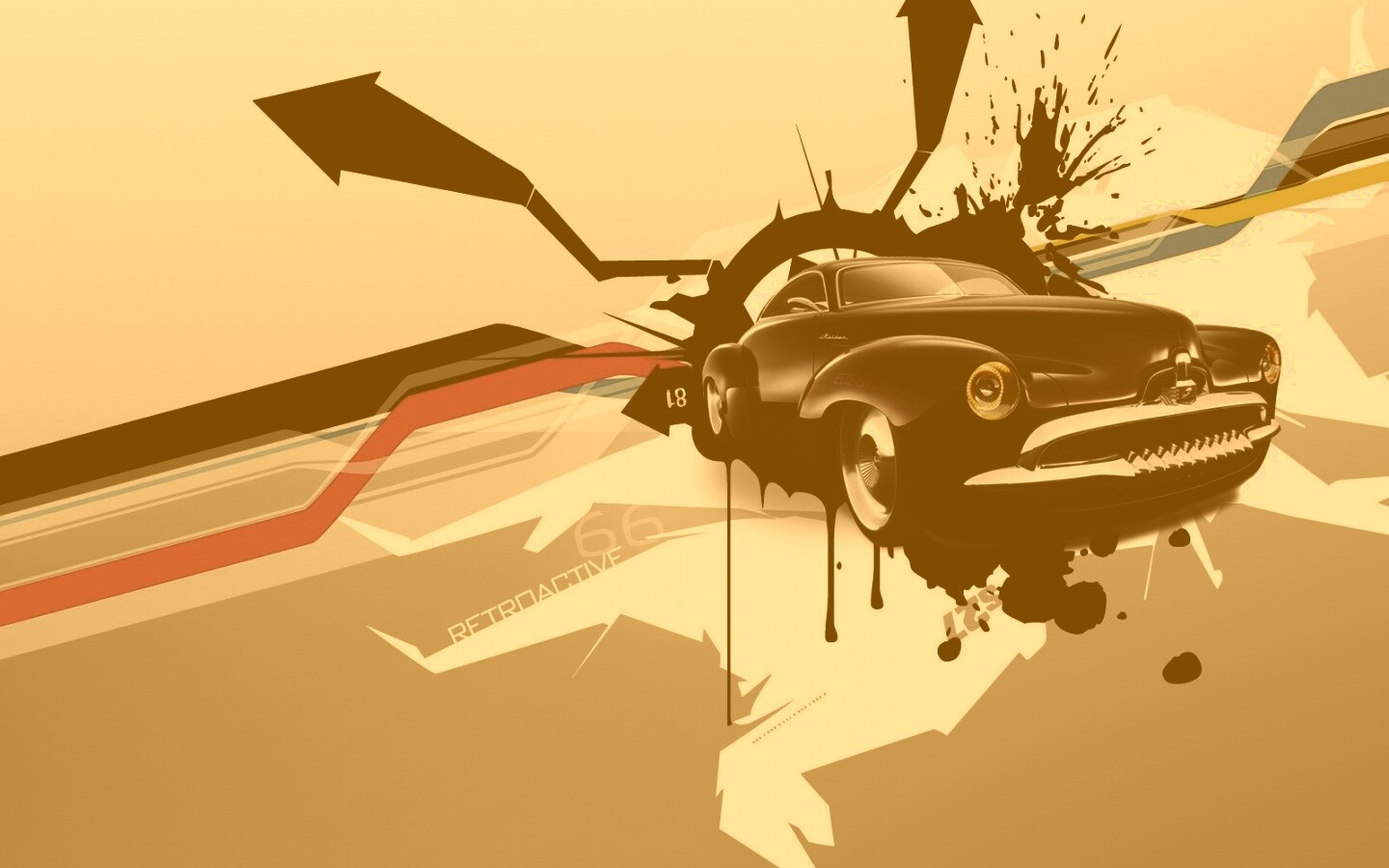 Абстракция с ретро авто обои