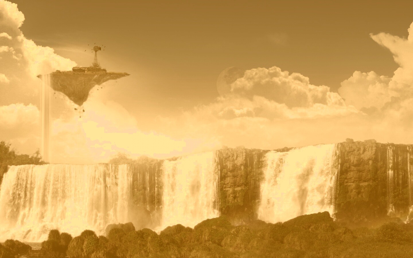 Ферма на летающем острове обои