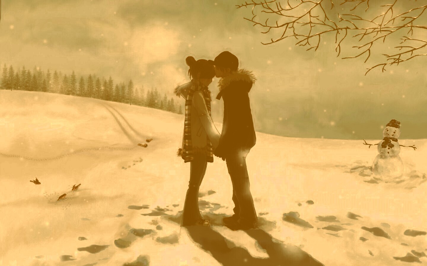 Влюбленная пара обои