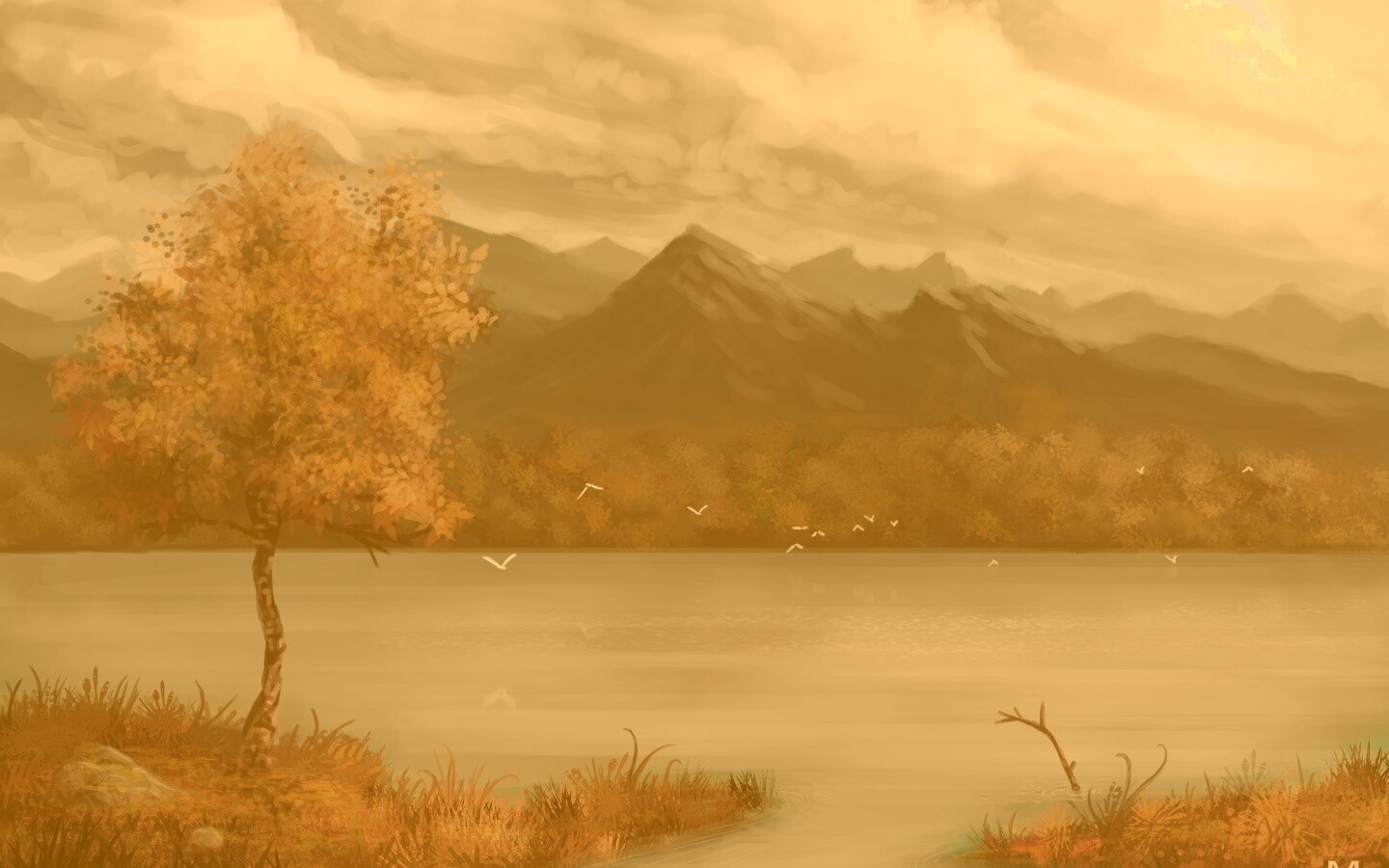 Осень в предгорье обои