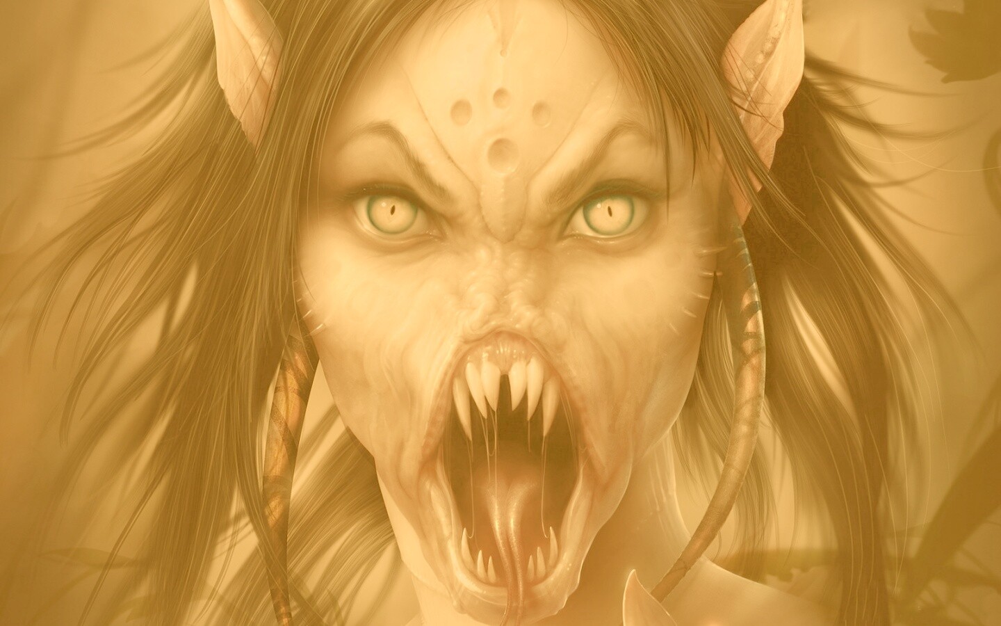 Эльфийка монстр обои