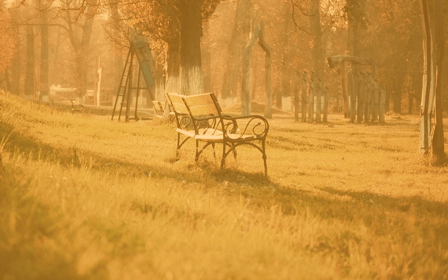Скаймейка в осеннем парке обои