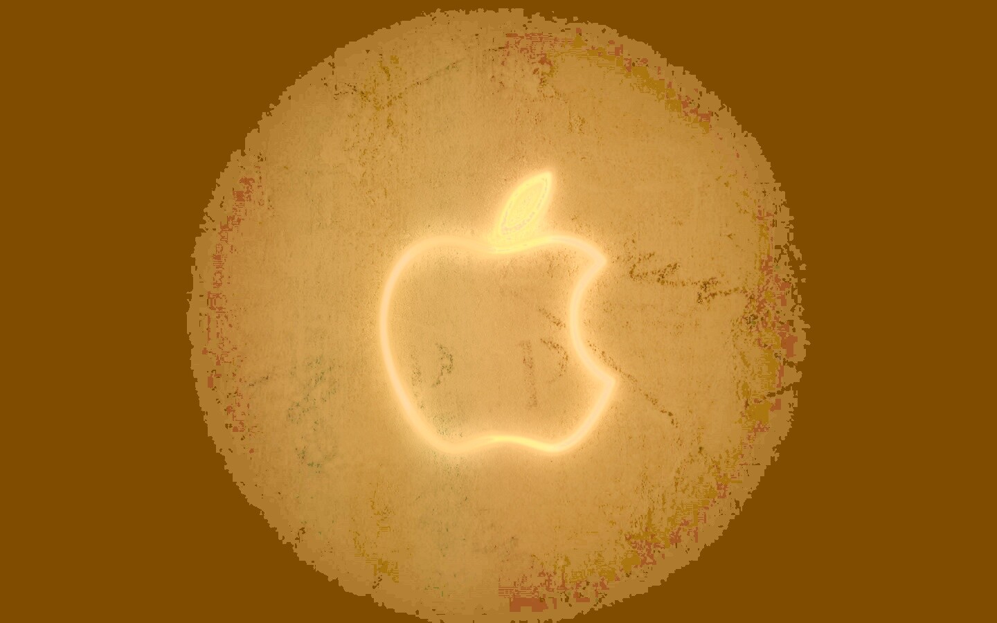 Неоновое лого Эпл обои