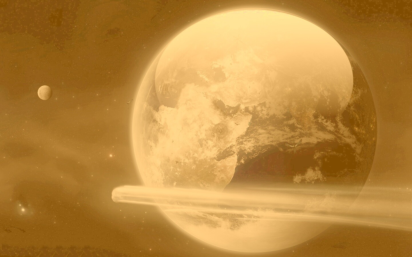 Метеорит пролетает мимо Земли обои