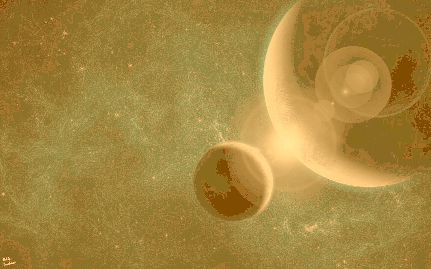Планета и спутник обои