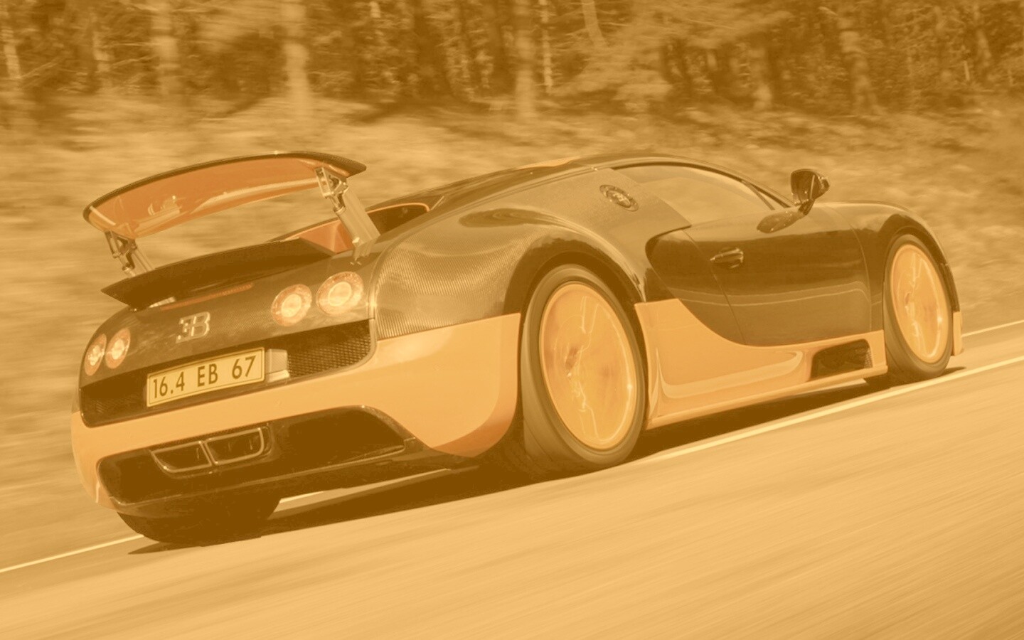 Оранжево-черный Бугатти обои