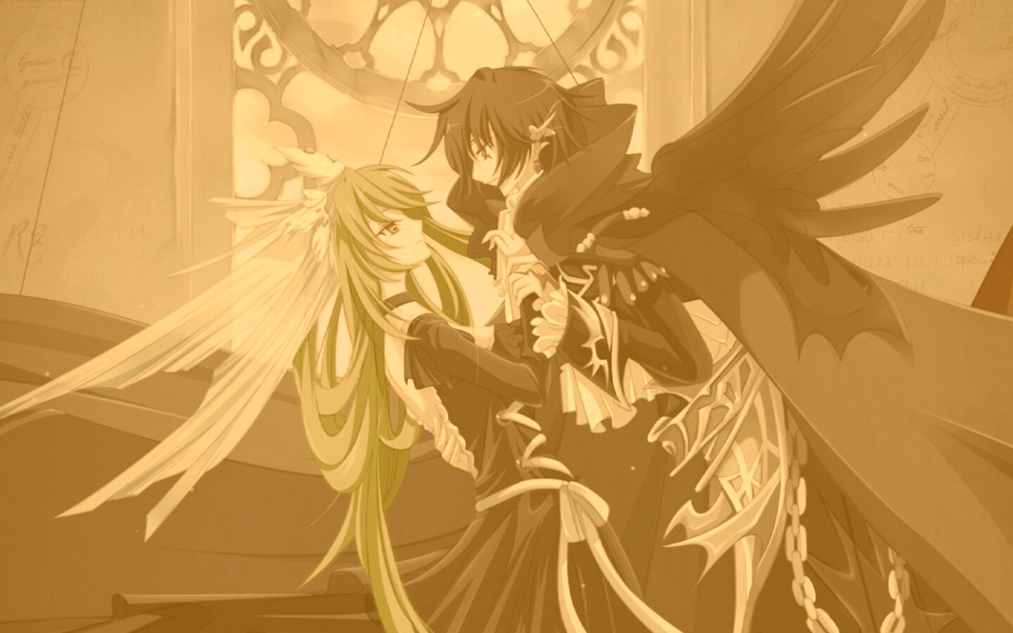 Танец под витражом обои