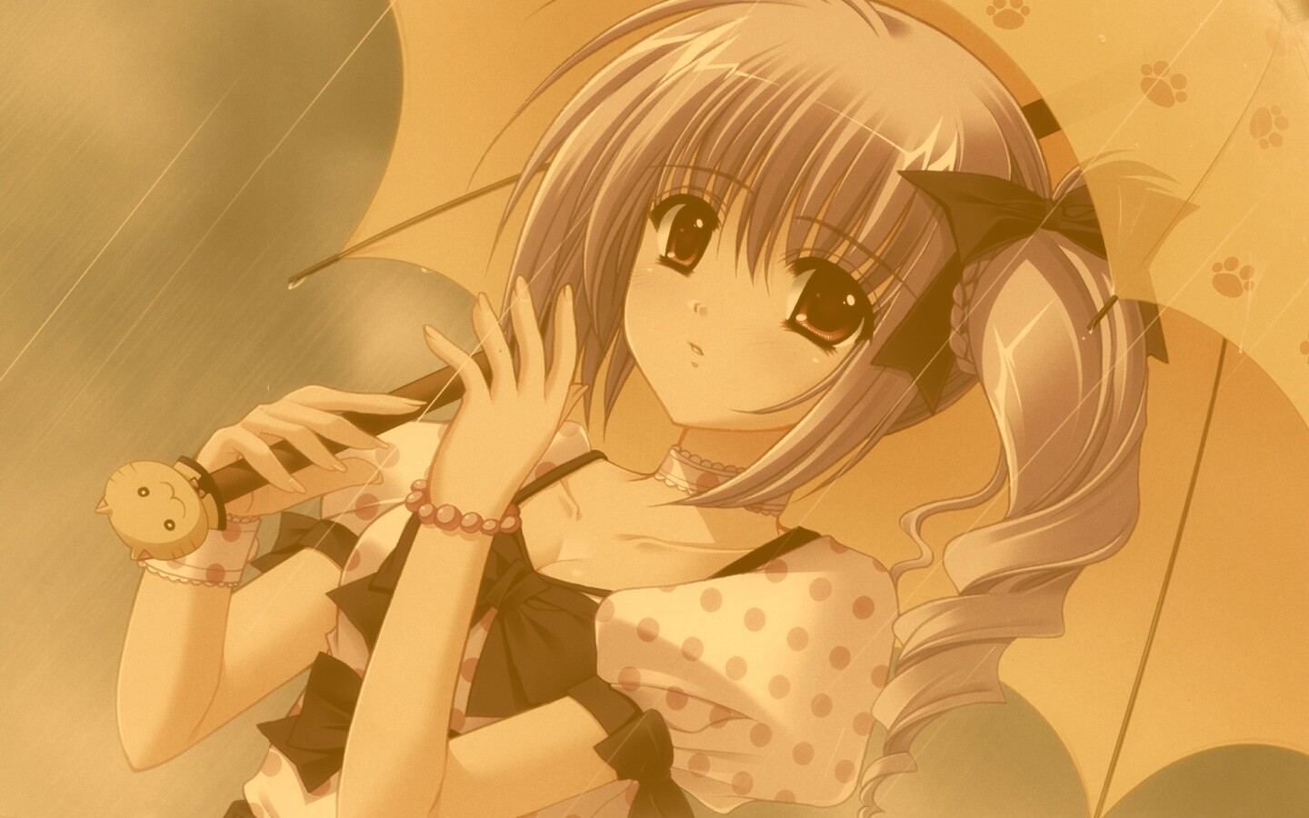 Девочка с зонтиком обои