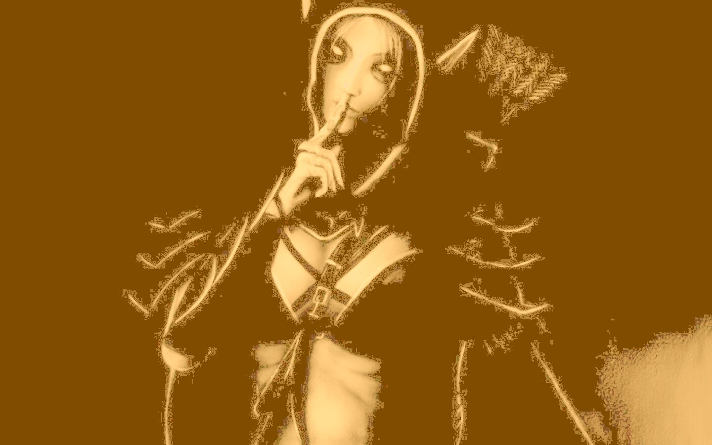 Ночная эльфийка призывает к тишине обои