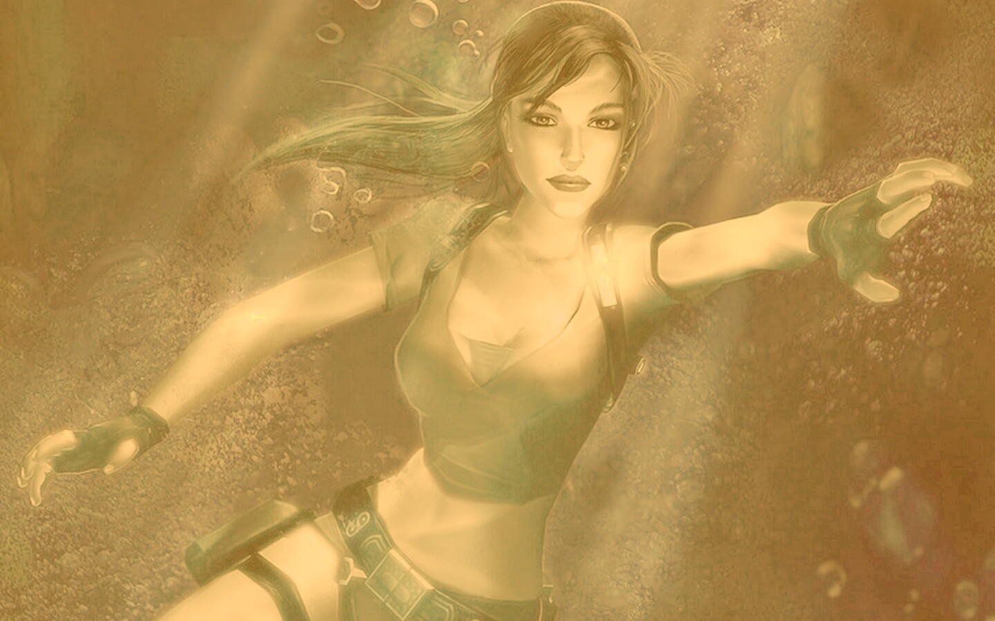 Лара под водой обои