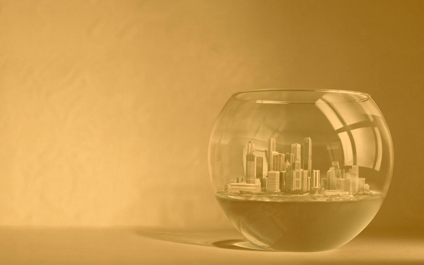 Город в аквариуме обои