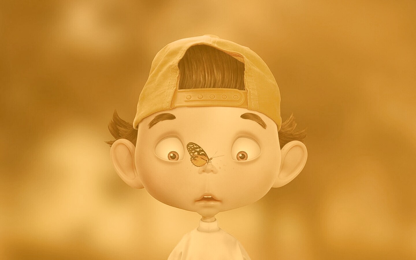 Бабочка на носу обои