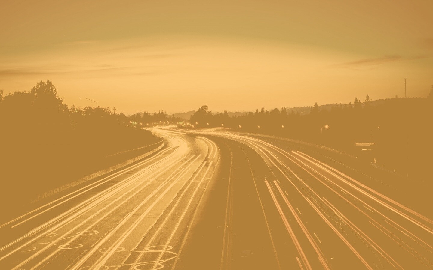 Автострада в огнях обои