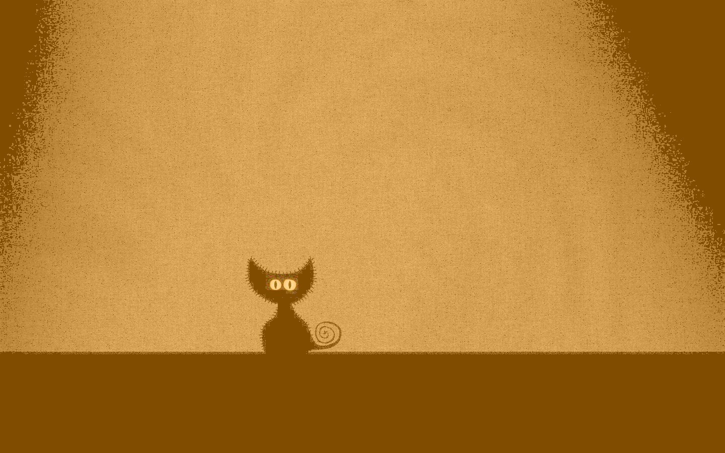 Чёрный кот в ночи обои