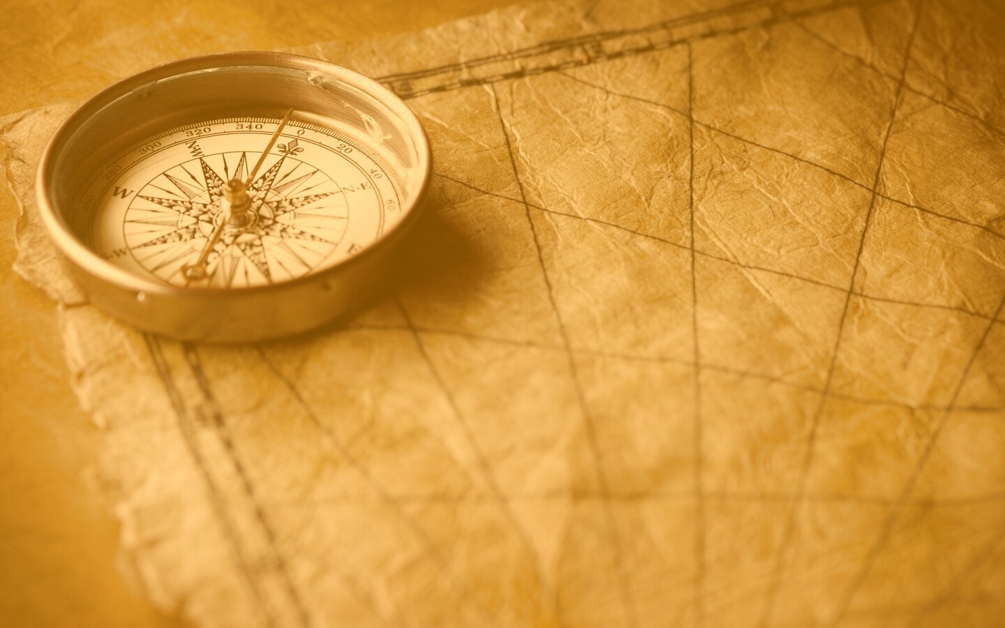 Компас и старая карта обои