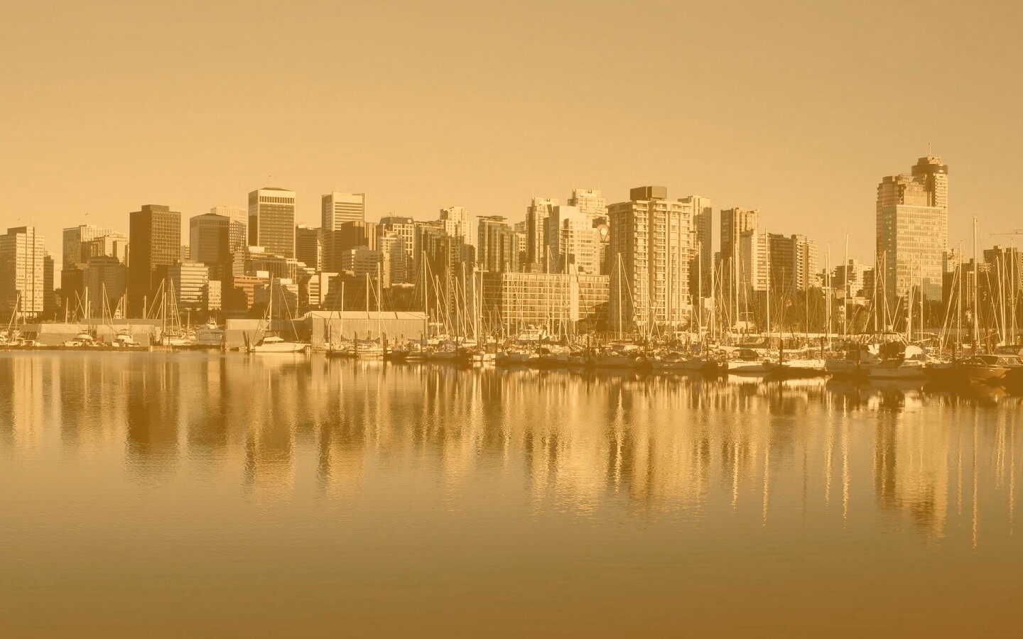 Город у воды обои