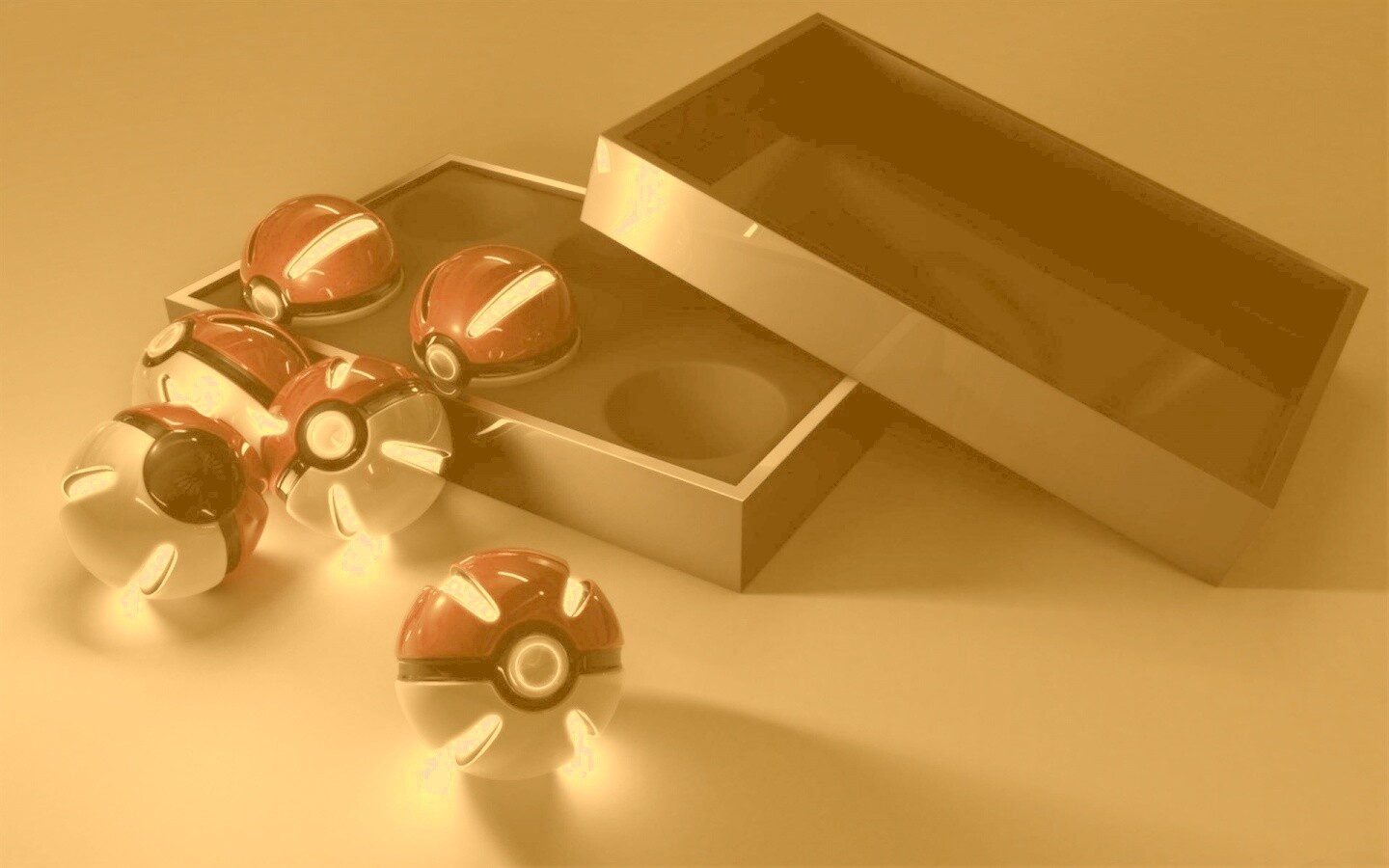 Коробка с покеболами обои