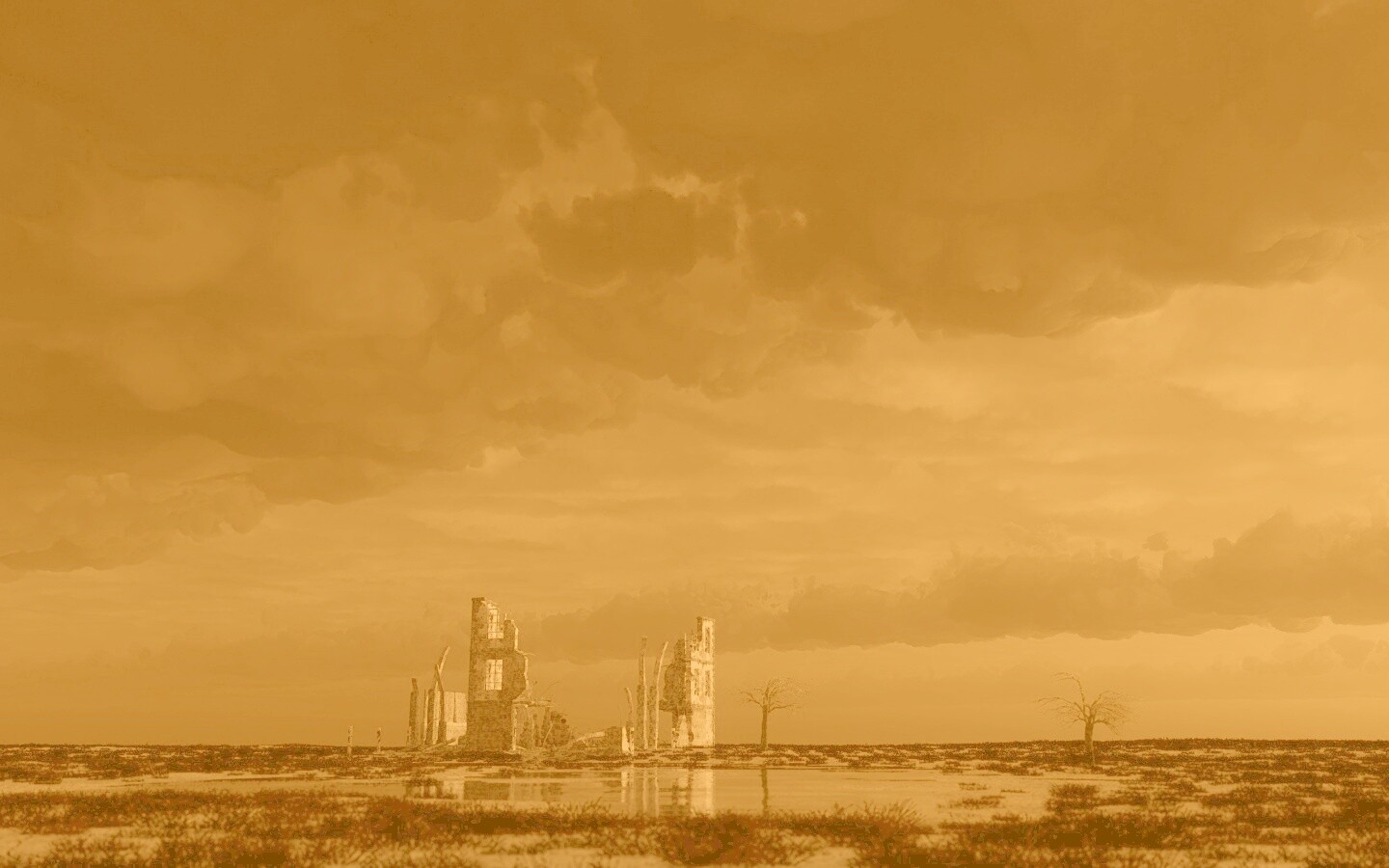 Руины здания обои