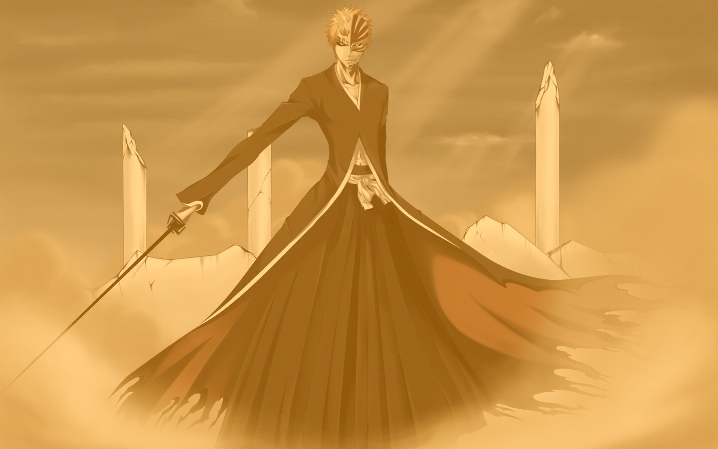 Хичиго в руинах обои