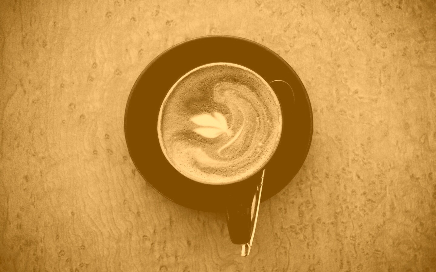 Монохромный утренний кофе обои