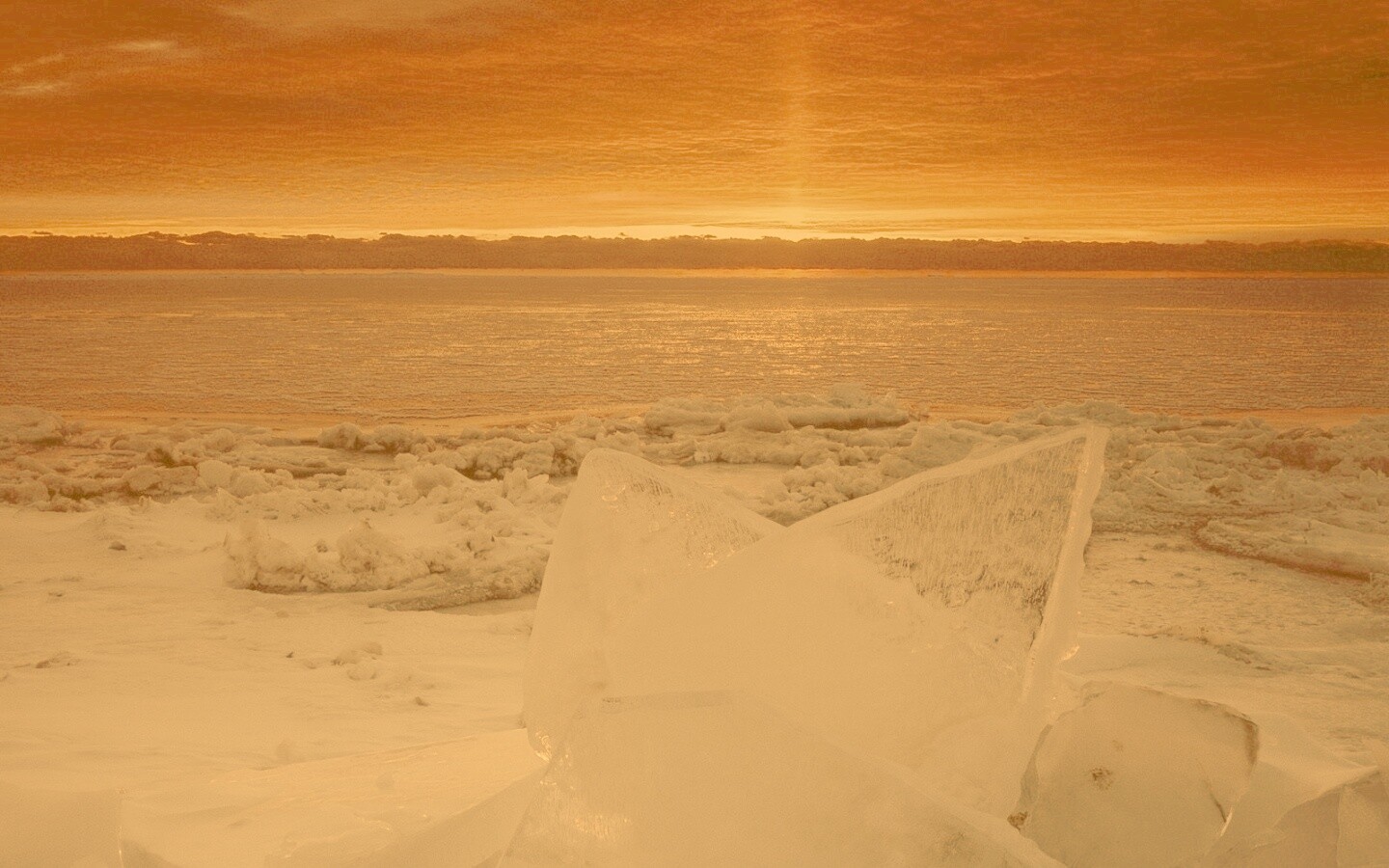 Река на закате обои