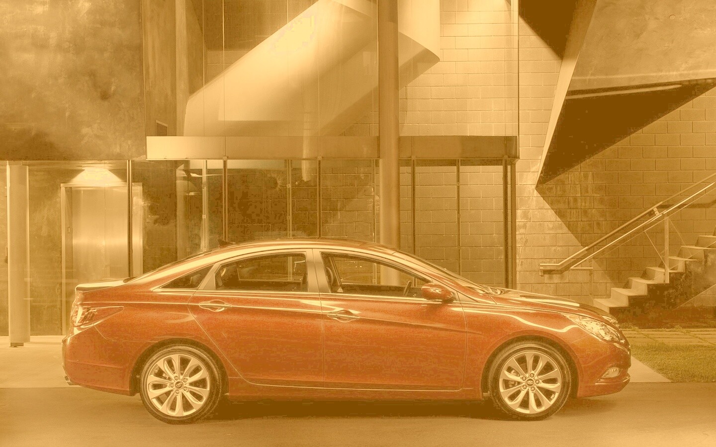 Красный хёндай солярис обои