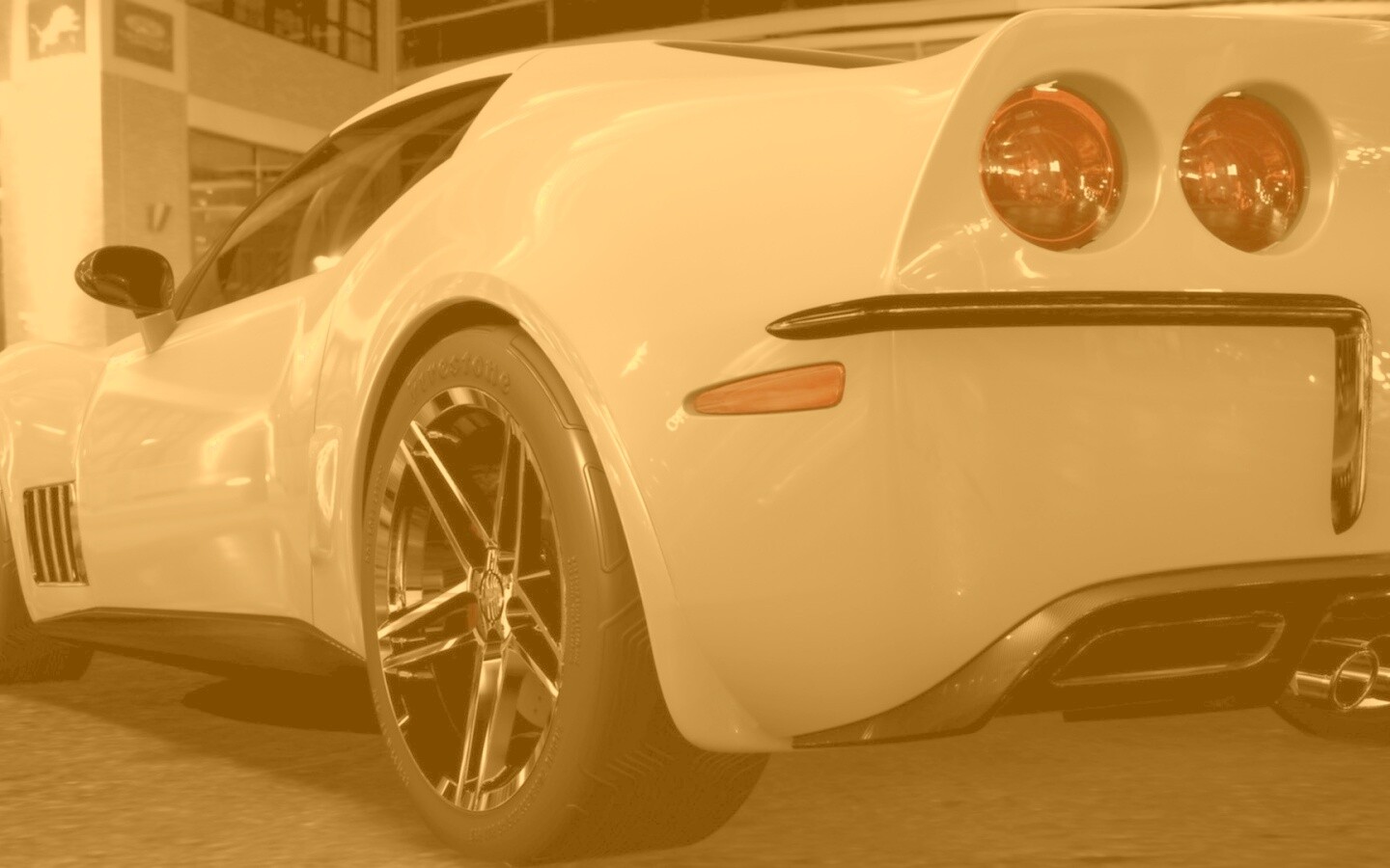 Белый Корвет обои