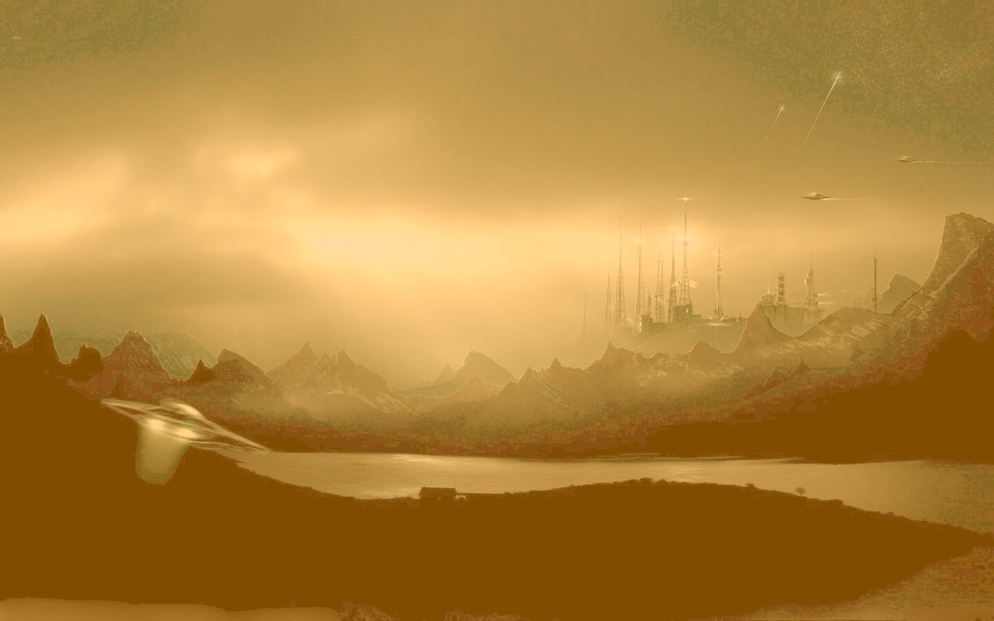 Долина в стиле SciFi обои