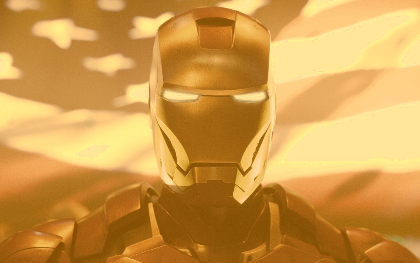 Железный человек на фоне американского флага обои