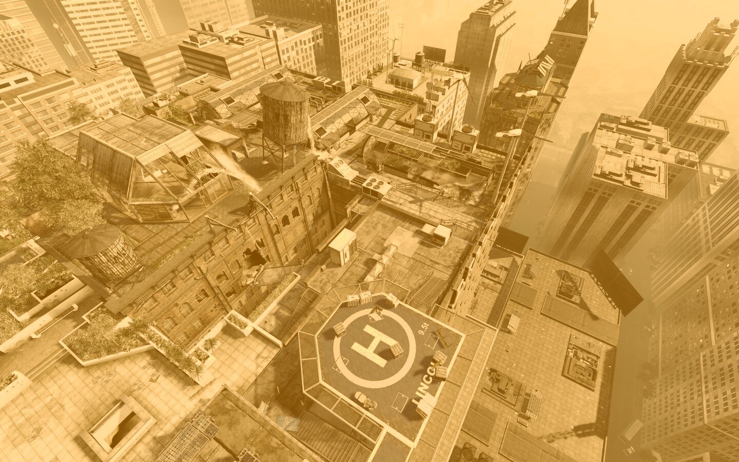 Вид сверху на карту уровня из Crysis 2 обои