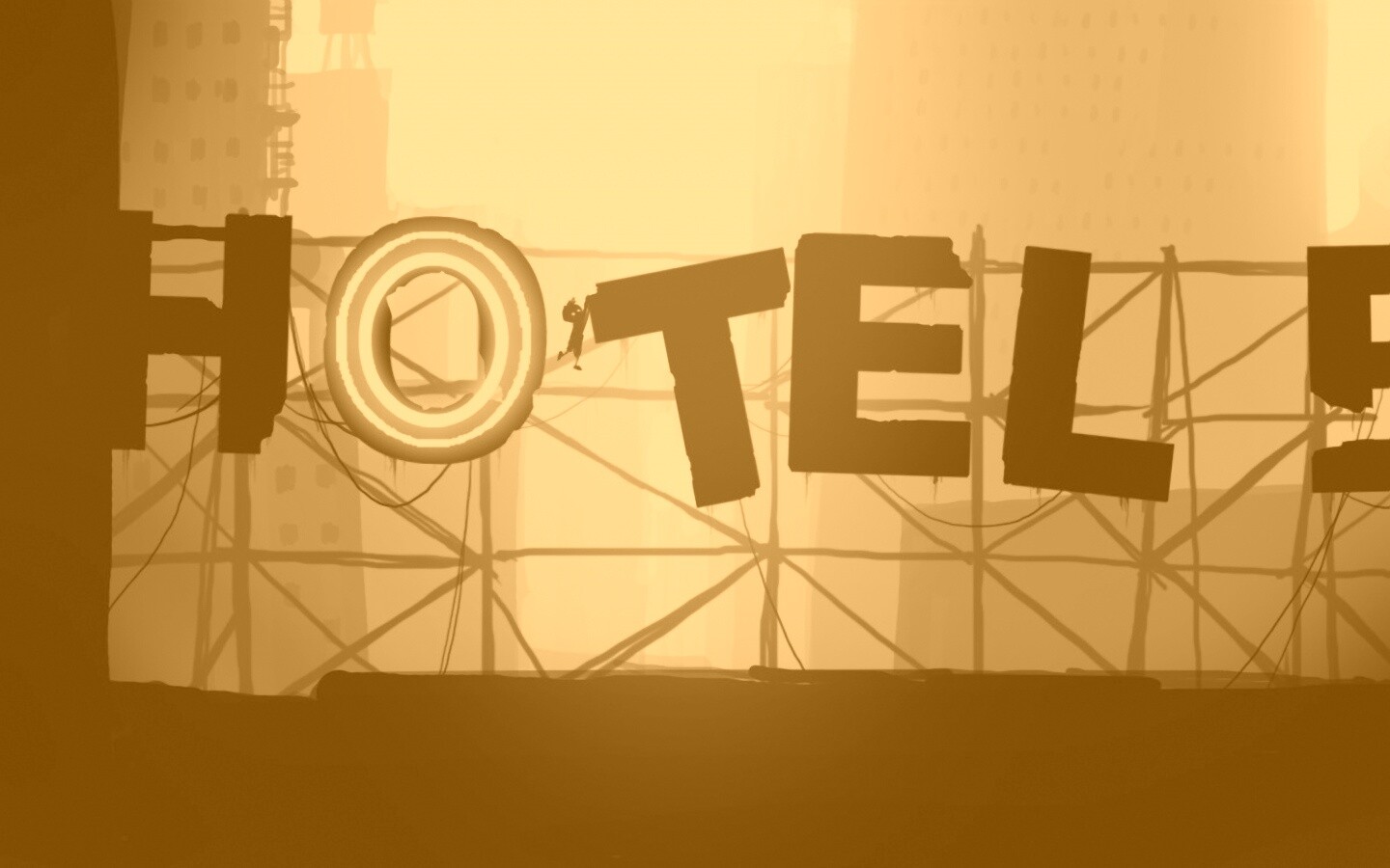 Мальчик из Limbo на вывеске "Hotel" обои